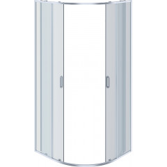 AQ ARI RO 09020BL Душевой уголок 1/4 круга, двери раздвижные 900x900x2000, профиль черный, стекло прозрачное