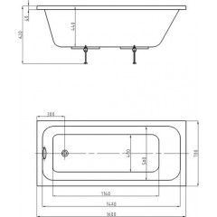 Ванна Мия прямоугольная 160*70 см