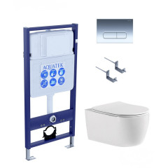 SET AQUATEK ЕВРОПА cmp016 (рама AQUATEK Standard INS-0000012, клавиша KDI-0000016, крепеж KKI-0000002+унитаз ЕВРОПА AQ1106-00 с тонким сиденьем sc)