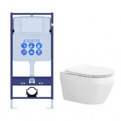 SET AQUATEK ЛЕЯ (рама AQUATEK Standard INS-0000012(без клавиши и крепежа)+унитаз ЛЕЯ AQ1199-00 с тонким сиденьем soft-close