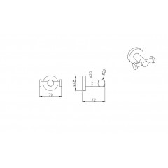 AQ4002MB ВЕГА крючок двойной, матовый черный