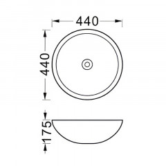 AQ5354-MW раковина 440*440*175 для установки на столешницу, матовый белый