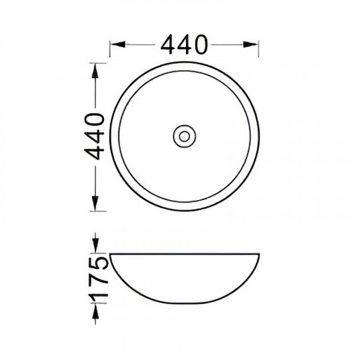 AQ5354-MW раковина 440*440*175 для установки на столешницу, матовый белый