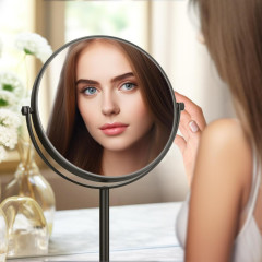 AQ4914MB зеркало косметическое настольное 5х, матовый черный