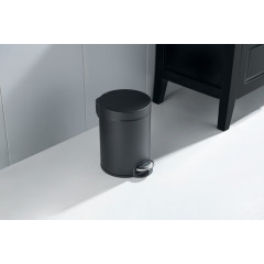 AQ4991MB корзина для мусора с педалью, 5л, матовый черный