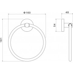 AQ4212CR ОБЕРОН полотенцедержатель кольцо