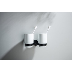 AQ4617MB БЕТТА стакан с держателем двойной, матовый черный