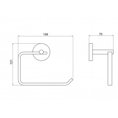 AQ4608MB БЕТТА бумагодержатель квадратный, матовый черный
