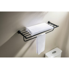 AQ4515MB КЛАССИК полка для полотенец, матовый черный