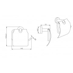 AQ4009MB ВЕГА бумагодержатель с крышкой, матовый черный