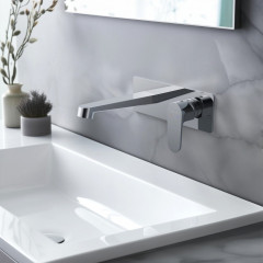 AQ1213CR ОБЕРОН смеситель для раковины настенный (внешняя и скрытая часть)