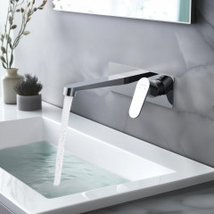 AQ1213CR ОБЕРОН смеситель для раковины настенный (внешняя и скрытая часть)