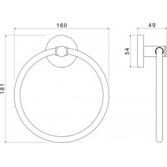 AQ4112MB ЕВРОПА полотенцедержатель кольцо, матовый черный