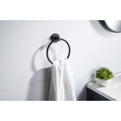 AQ4112MB ЕВРОПА полотенцедержатель кольцо, матовый черный
