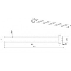 AQ4013MB ВЕГА полотенцедержатель двойной, матовый черный