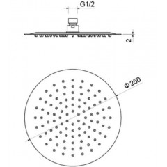 AQ2073MB круглый верхний душ 250*2 мм, матовый черный