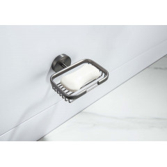 AQ4633BGM БЕТТА мыльница решетка, оружейная сталь (шлиф. черный хром)