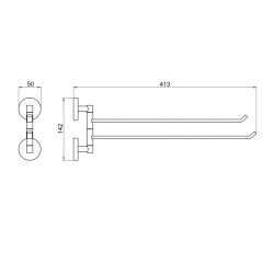 AQ4613BGM БЕТТА полотенцедержатель двойной, оружейная сталь (шлиф. черный хром)