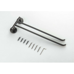 AQ4613BGM БЕТТА полотенцедержатель двойной, оружейная сталь (шлиф. черный хром)