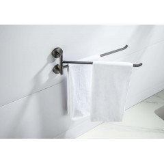 AQ4613BGM БЕТТА полотенцедержатель двойной, оружейная сталь (шлиф. черный хром)