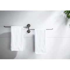 AQ4613BGM БЕТТА полотенцедержатель двойной, оружейная сталь (шлиф. черный хром)