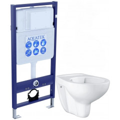 SET AQUATEK КЛАССИК T (рама AQUATEK Standard INS-0000012(без клавиши и крепежа)+унитаз КЛАССИК AQ1112T-00 TORNADO с тонким сиденьем soft-close