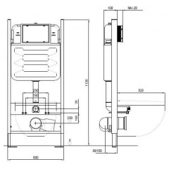 SET AQUATEK КЛАССИК T (рама AQUATEK Standard INS-0000012(без клавиши и крепежа)+унитаз КЛАССИК AQ1112T-00 TORNADO с тонким сиденьем soft-close