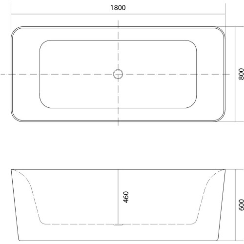 AQ-K27880 КВАДРО Ванна акриловая, отдельностоящая, 1800*800*600. В комплекте со сливом и ножками. Цвет белый глянцевый.