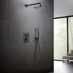 AQ1272MB ОБЕРОН Set 3 в 1 душевой комплект 2 режима, матовый черный