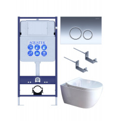 SET AQUATEK ПОЛАРИС (рама AQUATEK Standard INS-0000012+унитаз ПОЛАРИС AQ0700-01 с тонким сиденьем soft-close+ крепеж KKI-0000002 +панель KDI-0000018)