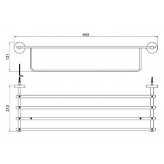 AQ4615BGM БЕТТА полка для полотенец, оружейная сталь (шлиф. черный хром)