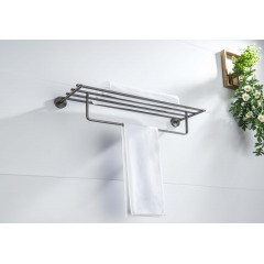 AQ4615BGM БЕТТА полка для полотенец, оружейная сталь (шлиф. черный хром)