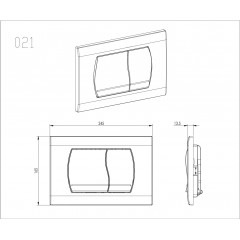 KDI-0000049 (021D) Панель смыва Черная (клавиши прямоугольные)