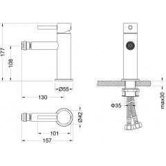 AQ1318CR ЕВРОПА смеситель для биде