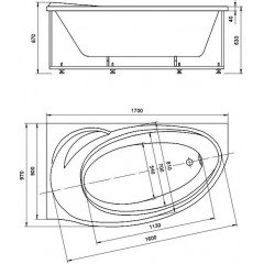 Бетта 170 лев.пустая с фр.экр.