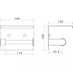 AQ4939BGM ЕВРОПА бумагодержатель с полкой, оружейная сталь (шлиф. черный хром)