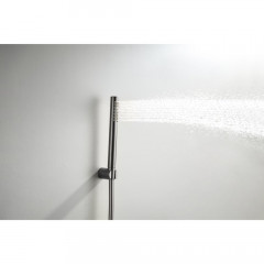 AQ2034BGM ЕВРОПА душевой набор 1jet, оружейная сталь (шлиф. черный хром)