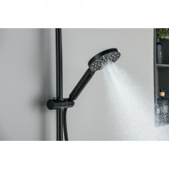 AQ2140MB БЕТТА душевая система (смеситель для ванны) 220мм, матовый черный