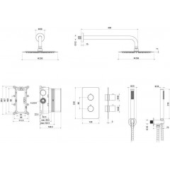 AQ1376CR ЕВРОПА Set 3 в 1 душевой комплект 2 режима