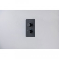 AQ1393MB ЕВРОПА термостатический смеситель для ванны 3 режима (внешняя и скрытая часть), матовый черный