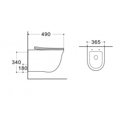 AQ1112T-00 КЛАССИК Унитаз подвесной компакт TORNADO 490*365*341