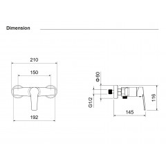 AQ1760CR ЛУГАНО смеситель для душа
