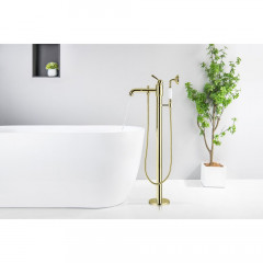 AQ1545PG КЛАССИК смеситель для ванны напольный (внешняя и скрытая часть), полир. золото