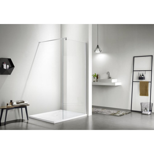 AQ WIW 11020CH Душевая перегородка Walk in с держателем 1100x2000 профиль хром, стекло прозрачное
