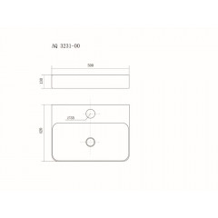 AQ3231-00 раковина 500*420*130мм для монтажа на столешницу