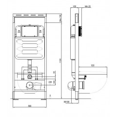 INS-0000010 Aquatek Easy Fix 50 Монтаж рама для подв унитаза1130*500*100+звукоизоляционная прокладка (КРЕПЕЖ к стене В КОМПЛЕКТЕ)
