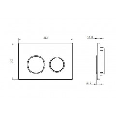 TDI-0000002 (007B) Панель смыва Small Хром глянец (клавиши круглые) для INS-0000018 с верхней кнопкой смыва
