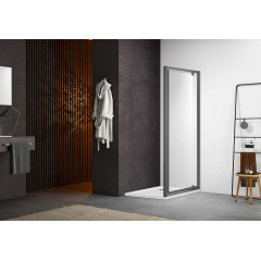AQ ARI PI 09020GM Душевая дверь, распашная 900x2000 профиль оружейная сталь, стекло прозрачное