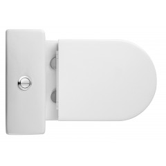 AQ2785-00 ЛЕОН Унитаз напольный с бачком 595*370*815, горизонтальный выпуск, тонкое сиденье с механизмом плавного опускания, крепеж