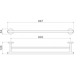 AQ4230CR ОБЕРОН полотенцедержатель двойной 600 мм